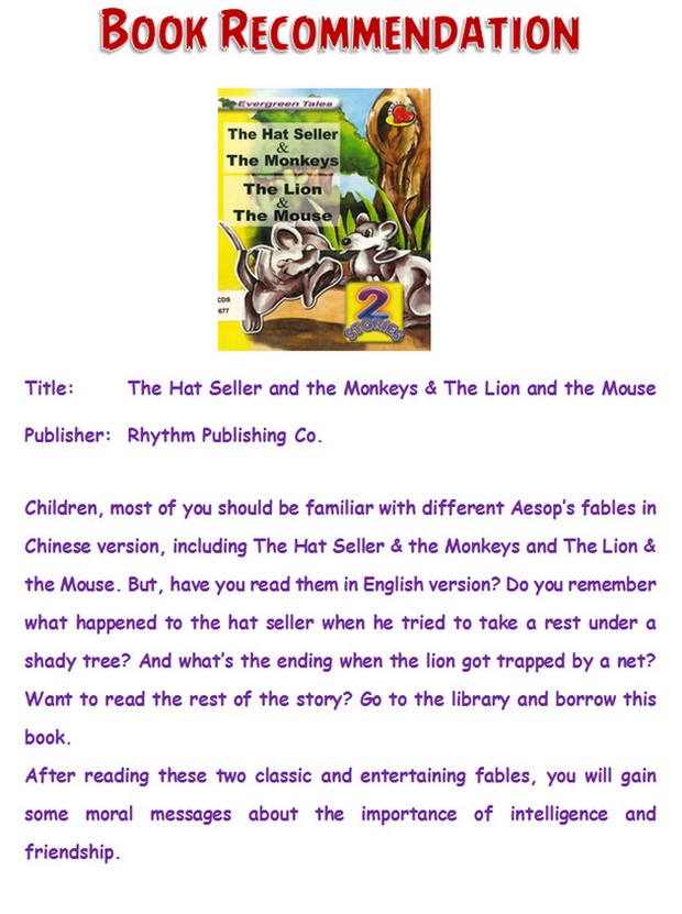 The Hat Seller and the Monkeys  The Lion and the Mouse 14-11-2016